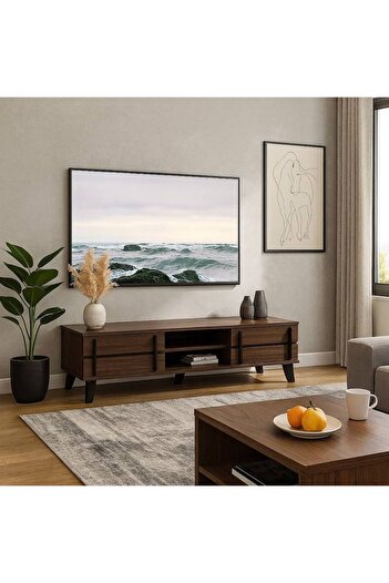 Al Saada Home وحدة تلفزيون - 160×40×50 سم - بني