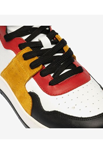 Greyder Erkek Sarı Mavi Beyaz Siyah Hakiki Deri Sneaker Bot 3K1SB75175