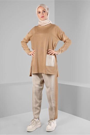 Alvina Patterned Double Knitted Trousers with Pockets. Team 43221