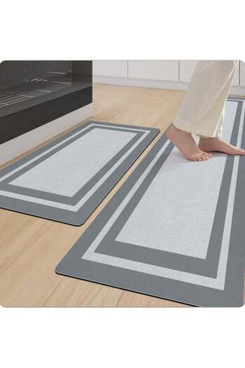 fulina 2pcs Kitchen Mat, Non-Skid Waterproof Rugs Ergonomic Comfort Standing Mat for Kitchen, Floor, Office