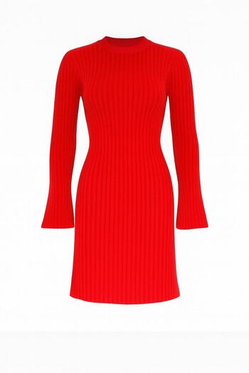 Qenz Red Knitwear Mini Dress