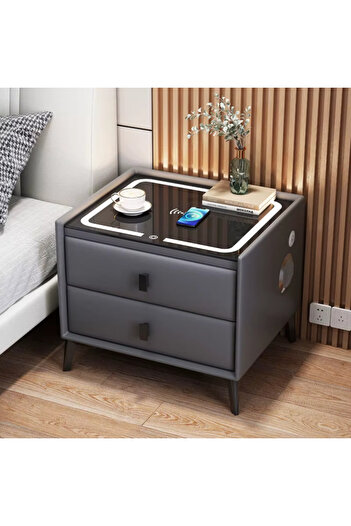 INNOVIO INNOVIO® Smart Nightstand with 15W Wireless Charging, Touch LED and Bluetooth 5.0 Speakers, USB Port