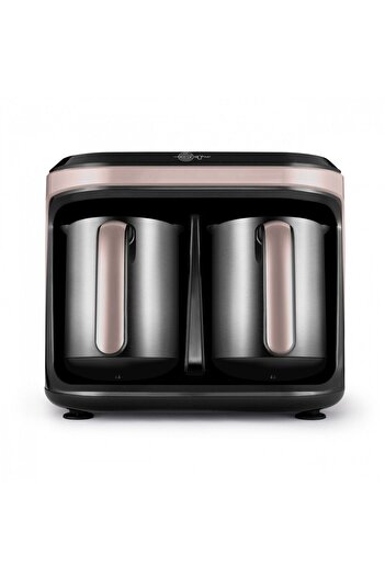 Karaca Turkish Coffee Maker with Rosegold 1400W Aroma Souvenir Tube Duet Steel Coffee Pot