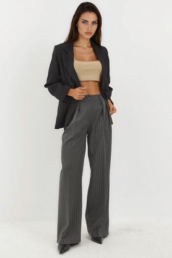 Hiccup Striped Wide Leg Pleated Palazzo Pants