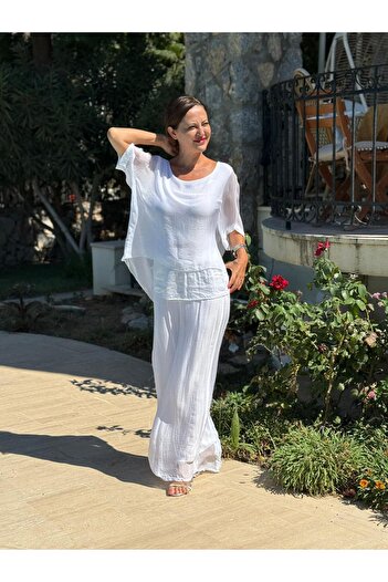 Punta Otantik Nc6641 Italian Pulpayet Silk Suit White