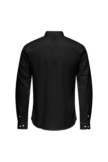 Only & Sons Onscaıden Life Ls Solid Linen Shirt - Noos Black