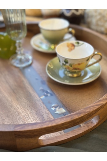 ROSSEV Acacia Large Size Round Tray 38cm