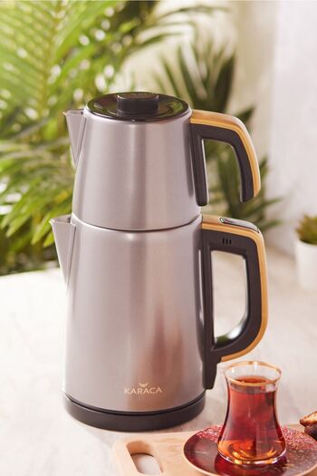 Karaca Anthracite Color Retro Tea Machine