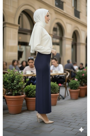 ECEYLÜL MODA Scuba Crepe Pencil Skirt (93-94cm Length)