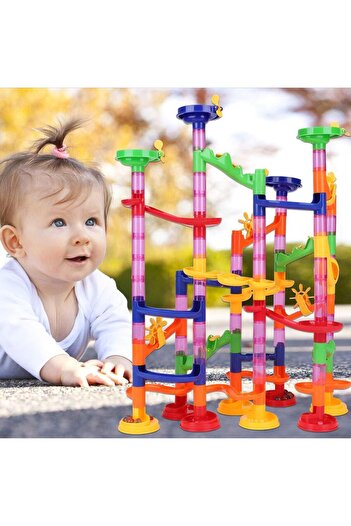 Mashotrend 58 Parça Marble Run Ball Oyunu - Labirentteki Toplar - Maze Balls
