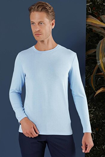 Efor TS 870 Slim Fit Mavi Spor T-Shirt