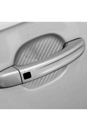 Avex Set de 4 dispozitive de protecție împotriva zgârieturilor pentru mânerul ușii din carbon autocolant 3D Silver
