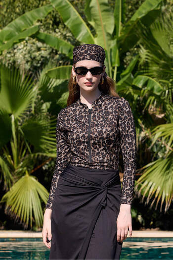 BE BLUE Μαγιό Surf με Leopard Print