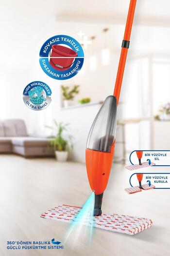 MACRO MAX Garantili - Fashion Yeni Nesil Duble Sprey Mop Paspas Islak Kuru Çift Taraflı Kullanım