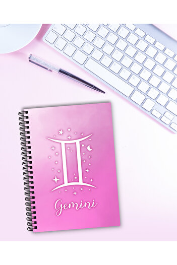MG Office Vellum Notebook A5 80 Pages with Spiral – Zodiac Gemini – Reflective Cover