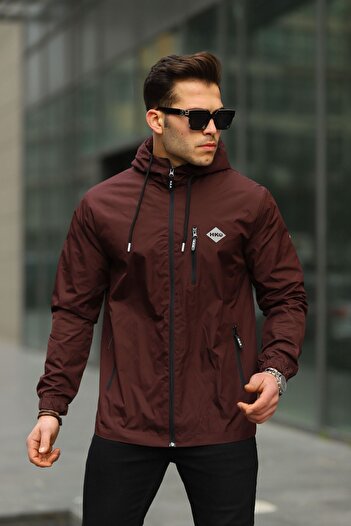 comstar Men's Lined Water Resistant Hooded Raincoat with Pockets