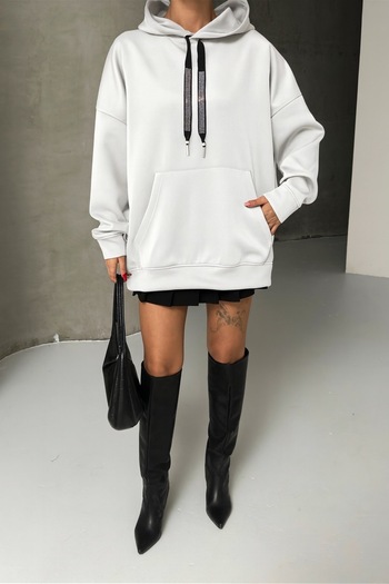 moda paketi Scuba Fabric Comfortable and Stylish Hooded Sweatshirt