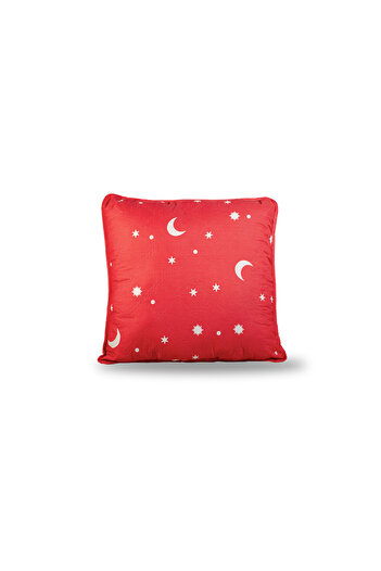 Coneltex "Moon and Stars" quilted pillow Coneltex, 60 x 60 cm, anti-allergic siliconized fiber filling, red