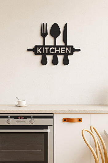 VENON Siyah Mutfak Metal Tablo 25 Cm x 25 Cm Mutfak Süsü METAL Duvar Süsü KITCHEN Duvar Dekorasyon