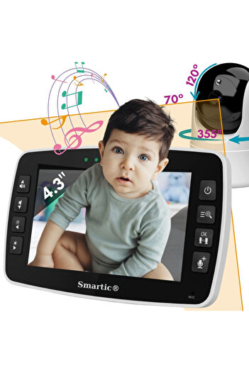 SMARTIC Audio-video Baby Monitor, 300m range, automatic night mode, two-way communication
