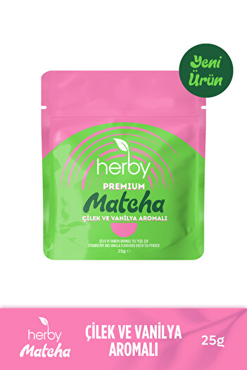 Herby Premium Matcha Strawberry and Vanilla Flavored