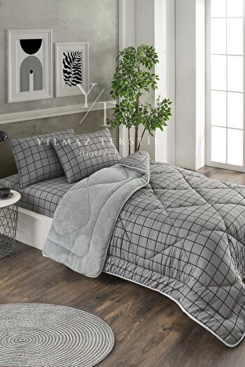 Home Single Welsoft Quilt Sleeping Set Smoked Square |   Elastic Sheet |   Dowry Set |   Dowry Team