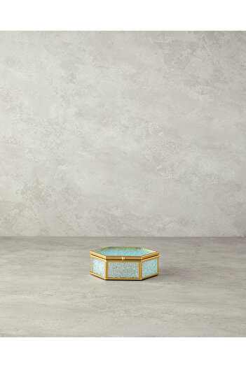 English Home Glossy Glass Decorative Box Gold