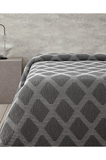 English Home Anthracite Morgan Cotton Polyester Double Bedspread