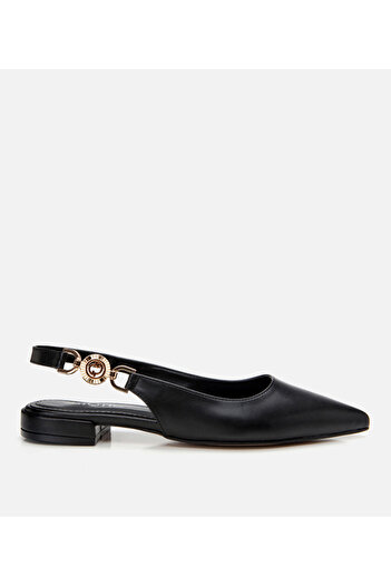 Hotiç Women's Black Open Back Ballerinas
