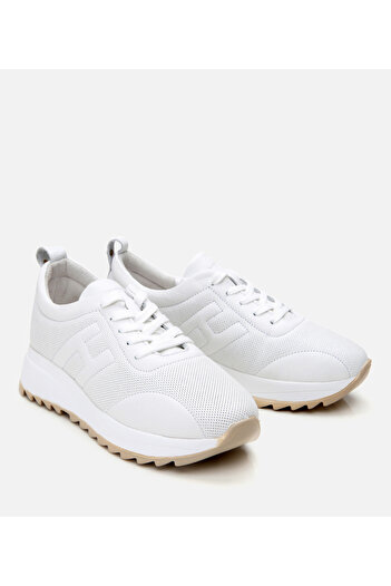 Hotiç Genuine Leather White Women's Sports Shoes