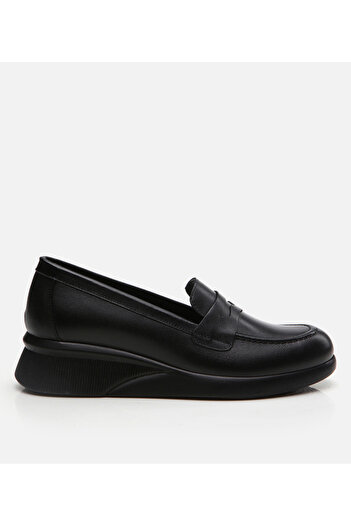 Hotiç Women's Leather Black Loafer