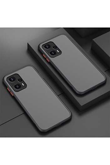 Fibaks Poco F5 5g Case Matte Anti-Fingerprint Camera Protected Hard Silicone with Colorful Keys