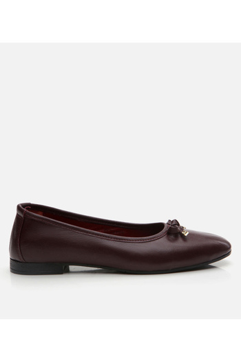 Hotiç Women's Leather Claret Red Ballerinas
