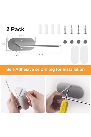 fulina 2 Pack Tumbler Lid Organizer,Self-Adhesive or Drilling Tumbler Lid Hook for Kitchen Organizers
