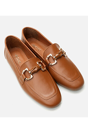 Hotiç Women's Leather Tan Loafer