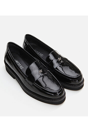 Hotiç Women's Leather Black Loafer