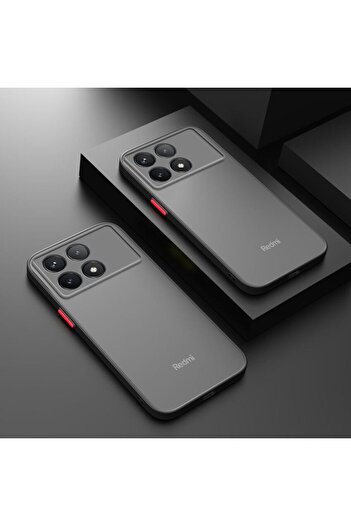 Fibaks Poco F6 Pro Case Matte Anti-Fingerprint Camera Protection Hard Silicone with Colorful Keys