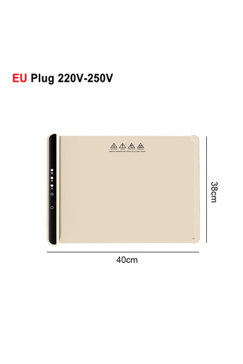 Choice White EU 40x38cm Electric Warming Tray Food Warmer Plate Foldable Portable Smart Food Fast Heating M