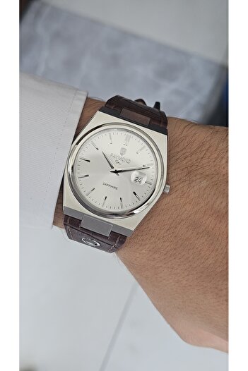 Raymond Rym-633061 Slim Classic Men's Watch - Sapphire Glass - Leather Strap - Steel Case - 2 Years Warranty Ss-Brw-W