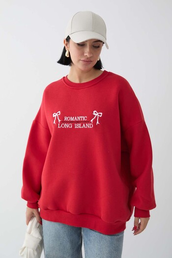 InStyle Bow Lettering Processing Red Sweat