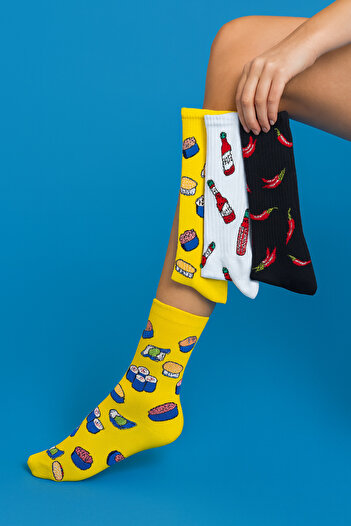 CARNAVAL SOCKS 3 броя цветни чорапи с шарка на суши и пипер