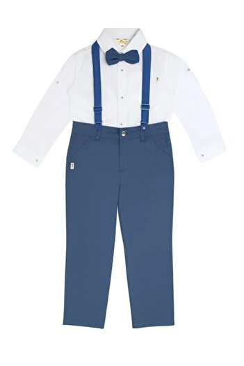 Casabony 4'lü Set Erkek Çocuk Gömlek & Pantolon &Papyon & Askılık