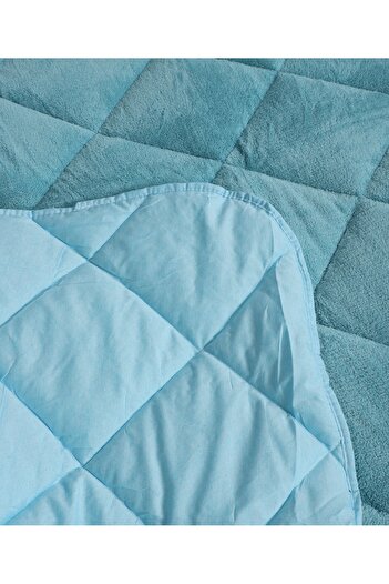 cs ilkim ''With a Gift'' Double Luxury Turquoise Welsoft Quilt Reversible 195X215