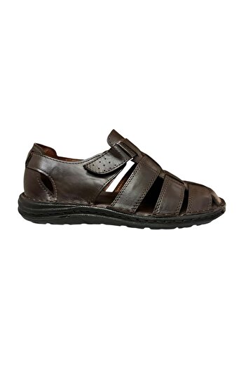 Kristal Kr.100 Anatomical Sole Closed Front Genuine Leather Men's Sandals
