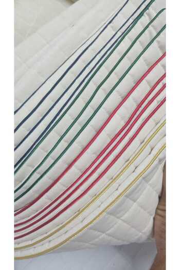 MEŞELİ TEKSTİL Single Size Wool Quilt Washable with Piping Detail |   Special Design |   Anti-Sweat, Absorbs Moisture |   Natural