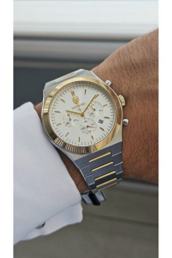 Raymond Rym-81051 Men's Lux Crono Wristwatch - Steel Case and Strap - Sapphire Glass - 2 Years Warranty Ipg-W