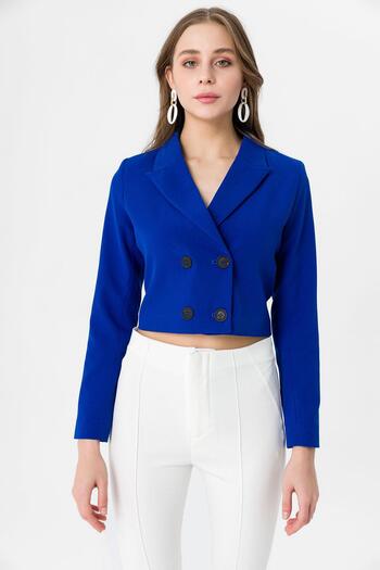 ŞİMAL Women's Short Button Closure Blazer Jacket 250218 - 250467