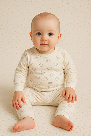 minella kids Uni Pajamas with Lamb Print