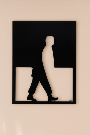 VENON Black Metal 30X40 cm Rectangular Walking Man Human Wall Decor Modern Minimalist Metal Painting