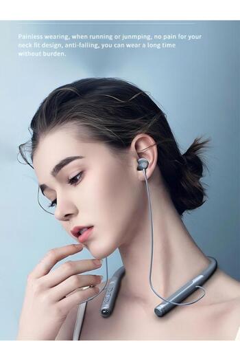 Generic K12 Neckband Bluetooth Headset, Foldable, With Microphone Noise Cancellation And Tf Card Slot